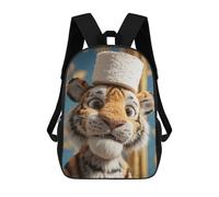 sinyumoney Tiger with Toilet Paper Hat 17inch Sacs À Dos Scolaires Imprimés En 3D - Sacs À Dos Tendance Pour Garçons Du Primaire Et Du Collège