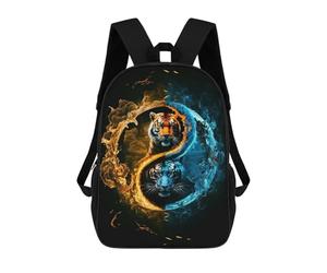 sinyumoney Tiger Yin And Yang Sacs À Dos Pour Enfants, Cartables Imprimés En 3D, Sacs À Dos Pour Élèves Du Primaire Et Du Collège (garçons Et Filles) 17inch