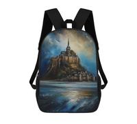 sinyumoney Timeless Mont Saint Michel Sacs À Dos Scolaires Pour Enfants, Sac D'école Imprimé En 3D Pour Garçons, Élèves Du Primaire Et Du Collège 17inch