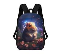 sinyumoney Tiny Hamster on Mars Sac À Dos Enfant Fille 3D, Sac D'école, Sac À Dos Pour Tout-petits, Sac À Dos Décontracté, Sac À Livres Tendance 17inch