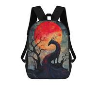 sinyumoney Tissue Bloodmoon Dragon Sacs À Dos Décontractés Pour Enfants, Sacs D'école Pour Adolescents, Filles Et Garçons, Sacs À Dos Pour Livres 17inch