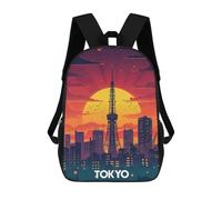 sinyumoney Tokyo Sunset Tower Sac À Dos Scolaire Pour Filles Et Garçons, Grande Capacité, Léger, Pour Enfants Et Étudiants 17inch