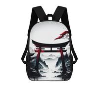 sinyumoney Torii Gate Japanese Art Sac À Dos Avec Poche, Sacs À Dos Imprimés En 3D, Sacs De Voyage, Sacs À Livres, Sacs D'école Pour Enfants 17inch