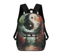 sinyumoney Torii Gate Yin And Yang Sac À Dos Imprimé En 3D, Sac D'école Décontracté Et Tendance Pour Enfants, Sac D'école Pour Garçons, Collégiens 17inch