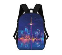 sinyumoney Toronto Skyline at Night Sac À Dos, Cartable Imprimé En 3D, Sac À Goûter, Sac À Dos De Voyage, Sac À Dos Entre Amis, Sac À Dos Scolaire Pour Filles Et Garçons 17inch