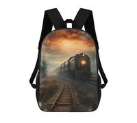 sinyumoney Train in Foggy Sunset Sac À Dos Scolaire Imprimé En 3D Pour Enfants, Sac À Dos Garçon/fille, Sac De Voyage Pour Enfants 17inch