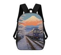 sinyumoney Train Japanese Painting Sac À Dos Imprimé En 3D Pour Enfants, Sac D'école, Sac De Voyage Grande Capacité, Sac À Livres, Sac À Dos Pour Enfants 17inch