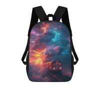 sinyumoney Train Journey Through Cosmic Skies Sac À Dos Enfant, Sac D'école, Sac À Dos Imprimé 3D Avec Motif De Dessin Animé, Grande Capacité, Pour Garçons Et Filles 17inch