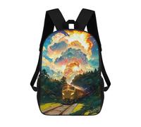 sinyumoney Train Journey Through Fantasy Land -1 Sac À Dos Scolaire Imprimé En 3D Pour Garçons Et Filles, Sac À Dos Pour Enfants, Sac De Voyage 17inch