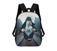 sinyumoney Train Tracks Hoodie Illusion Sac À Dos Scolaire Pour Enfants Imprimé En 3D, Idéal Pour Les Voyages Et Les Livres 17inch