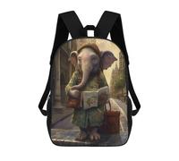 sinyumoney Travel Guide Elephant Sac À Dos Enfant Tendance Et Amusant, Sac À Dos Pour Garçons Et Adolescents, Sac D'école Imprimé En 3D Pour Garçons 17inch