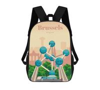 sinyumoney Travel to Brussels Sac À Dos Scolaire Imprimé En 3D Pour Garçons Et Filles, Sac À Dos Pour Ordinateur Portable Pour Enfants/étudiants/adultes 17inch