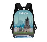 sinyumoney Travel to Cologne Sacs À Dos Pour Enfants, Cartables, Sacs À Dos Scolaires Imprimés En 3D, Sacs À Dos De Voyage Tendance Pour Enfants (primaire, Collège) 17inch