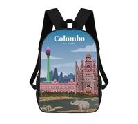 sinyumoney Travel to Colombo Sacs À Dos Scolaires Pour Enfants, Sac D'école Imprimé En 3D Pour Garçons, Élèves Du Primaire Et Du Collège 17inch