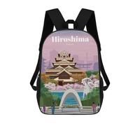 sinyumoney Travel to Hiroshima Sac À Dos Scolaire Pour Filles Et Garçons, Grande Capacité, Léger, Pour Enfants Et Étudiants 17inch