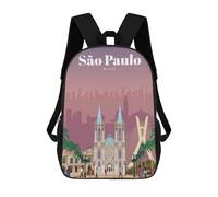 sinyumoney Travel to Sao Paulo Sacs À Dos Pour Enfants, Sac D'école Imprimé En 3D, Cartable Pour Enfants, Sac De Voyage, Sac À Dos Garçon Fille, Sac D'école Pour Enfants 17inch