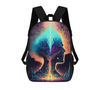 sinyumoney Tree of Life Cosmic Reflection Sac À Dos Imprimé En 3D, Sac D'école Décontracté Et Tendance Pour Enfants, Sac D'école Pour Garçons, Collégiens 17inch