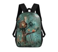 sinyumoney Treehouse Dreams - Forest Magic at Night Sacs À Dos Scolaires Pour Garçons Et Filles, Sacs À Dos Décontractés Pour Le Sport, Sacs À Dos De Grande Capacité Pour L'école Primaire 17inch