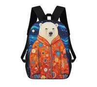 sinyumoney Tribal Animal 8 Polar Bear Sacs Scolaires Secondaires Décontractés Pour Les Voyages Au Lycée, Pour L'école, Le Travail Et Les Voyages 17inch