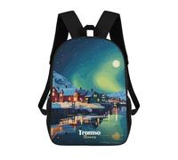 sinyumoney Tromso, Norway Night Sacs À Dos Scolaires Pour Enfants, Cartables Imprimés En 3D, Sacs D'école Tendance Pour Garçons, Élèves Du Primaire Et Du Collège 17inch