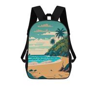 sinyumoney Tropical Beach Sac À Dos Enfant Fille 3D, Sac D'école, Sac À Dos Pour Tout-petits, Sac À Dos Décontracté, Sac À Livres Tendance 17inch