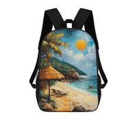 sinyumoney Tropical Beach Sunset Sac À Dos Scolaire Pour Enfants, Grand Sac À Dos 3D, Cadeau Pour Enfants 17inch