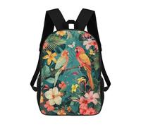 sinyumoney Tropical Birds And Hibiscus Flowers Sacs À Dos Imprimés En 3D Pour Enfants, Sacs D'école Tendance Pour Garçons, Sacs De Voyage, Sacs Scolaires Pour Élèves Du Primaire 17inch