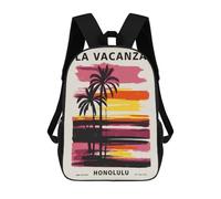 sinyumoney Tropical Honolulu Hawaii Sacs D'école Grand Sac À Dos Scolaire Pour Garçons Et Filles, Adolescentes 17inch