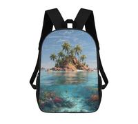 sinyumoney Tropical Island Paradise-2 Sacs À Dos Pour Enfants, Sac À Dos Scolaire Imprimé En 3D Pour Enfants, Sac À Dos De Voyage, Sac À Livres Pour Enfants 17inch Sac D'école