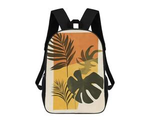 sinyumoney Tropical Leaves Mid Century Botanical Sacs À Dos Tendance Imprimés En 3D 17inch Sac D'école Décontracté Pour Enfants, Garçons, Élèves Du Primaire Et Du Collège