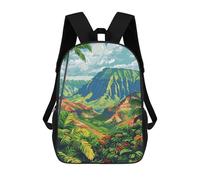 sinyumoney Tropical Mountain Landscape with Palm Trees Sac À Dos, Cartable Imprimé En 3D, Sac À Goûter, Sac À Dos De Voyage, Sac À Dos Entre Amis, Sac À Dos Scolaire Pour Filles Et Garçons 17inch