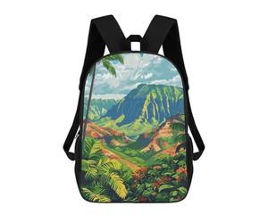 sinyumoney Tropical Mountain Landscape with Palm Trees Sac À Dos, Cartable Imprimé En 3D, Sac À Goûter, Sac À Dos De Voyage, Sac À Dos Entre Amis, Sac À Dos Scolaire Pour Filles Et Garçons 17inch