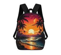 sinyumoney Tropical Sunset Beach-1 Sac À Dos Scolaire Pour Enfants, Imprimé En 3D, Pour Garçons, Élèves Du Primaire Et Du Collège 17inch