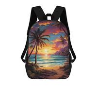 sinyumoney Tropical Sunset Beach Scene Sac À Dos Scolaire Grand Format, Résistant À L'eau, Pour Ordinateur Portable, Pour Adolescents, Filles, Garçons, Femmes Et Hommes 17inch