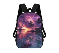 sinyumoney Tropical Sunset Bliss Sacs À Dos Scolaires Pour Enfants, Sac D'école Imprimé En 3D Pour Garçons, Élèves Du Primaire Et Du Collège 17inch