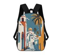 sinyumoney Tunis Cityscape Sac À Dos Scolaire Pour Adolescents, Imprimé En 3D, Ajustable, À Poches Tendance, Pour Enfants, Garçons, Filles, Étudiants Et Adolescents 17inch