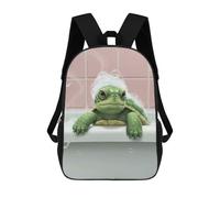 sinyumoney Turtle in Bathtub with Bubbles 17inch Sac À Dos Scolaire Imprimé En 3D Pour Enfants, Style Décontracté Et Tendance, Idéal Pour Les Voyages Et Les Études.