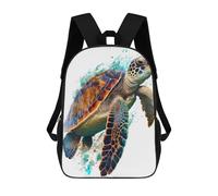 sinyumoney Turtle in Watercolor Sac À Dos Enfant Tendance Et Amusant, Sac À Dos Pour Garçons Et Adolescents, Sac D'école Imprimé En 3D Pour Garçons 17inch