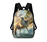 sinyumoney Turtle on Tropical Beach Sac À Dos Imprimé Pour Enfants, Sac D'école, Sac De Voyage Pour Adultes Et Enfants 17inch