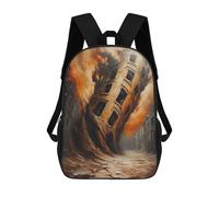 sinyumoney Twisted Reality - Surreal Apocalypse Art, Collapsing Cityscape Sac À Dos Scolaire Pour Filles Et Garçons, Grande Capacité, Léger, Pour Enfants Et Étudiants 17inch