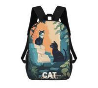 sinyumoney Two Cats in A Garden Sacs À Dos Pour Enfants, Cartables Imprimés En 3D, Sacs À Dos Pour Élèves Du Primaire Et Du Collège (garçons Et Filles) 17inch