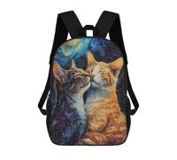 sinyumoney Two Cats In Love Together Sac À Dos Scolaire Enfant Tendance Et Décontracté, Sac À Dos Imprimé En 3D Pour Garçon, Grand Sac À Dos 17inch