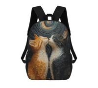 sinyumoney Two Cats Sacs À Dos Scolaires Pour Enfants, Sac D'école Imprimé En 3D Pour Garçons, Élèves Du Primaire Et Du Collège 17inch