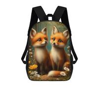 sinyumoney Two Cute Fox Cubs in Forest Sac À Dos Scolaire, Sac À Dos Professionnel, Sac À Dos Imperméable Pour Hommes, Femmes Et Adolescents 17inch