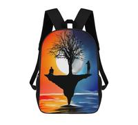 sinyumoney Two Figures on A Tree Silhouette Sac À Dos Enfant, Sac À Dos Anime, Grand Sac À Dos Enfant, Sac À Dos Imprimé En 3D Pour Enfants, Cartable, Cartable Pour Garçons Et Filles 17inch