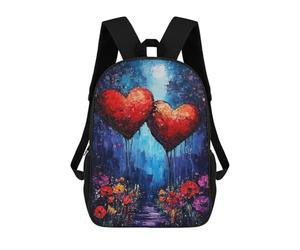 sinyumoney Two Hearts in The Night Sac À Dos Enfant Fille 3D, Sac D'école, Sac À Dos Pour Tout-petits, Sac À Dos Décontracté, Sac À Livres Tendance 17inch