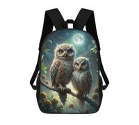 sinyumoney Two Owls Perched Under Moonlight Sacs À Dos Imprimés En 3D Pour Enfants, Sacs D'école Tendance Pour Garçons, Sacs De Voyage, Sacs Scolaires Pour Élèves Du Primaire 17inch