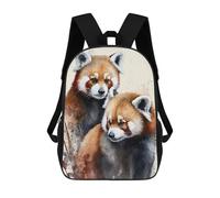 sinyumoney Two Red Pandas Watercolor Sac À Dos Enfant Tendance Et Amusant, Sac À Dos Pour Garçons Et Adolescents, Sac D'école Imprimé En 3D Pour Garçons 17inch