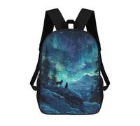 sinyumoney Two Wolves Howling Sac À Dos Scolaire Pour Enfants Imprimé En 3D, Idéal Pour Les Voyages Et Les Lectures, Pour Les Garçons Et Les Élèves Du Primaire 17inch