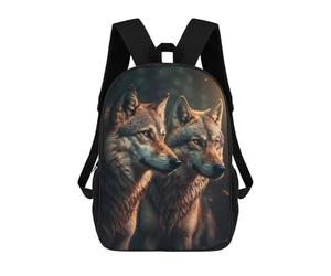 sinyumoney Two Wolves Sacs À Dos 17 Pouces Pour Enfants, Sacs D'école Imprimés En 3D Pour Élèves Du Primaire Et Du Collège, Garçons Et Filles